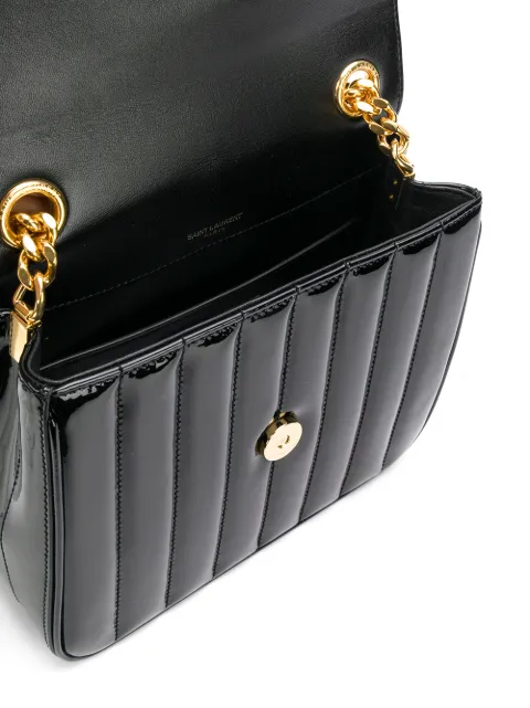 vicky chain wallet in quilted patent leather