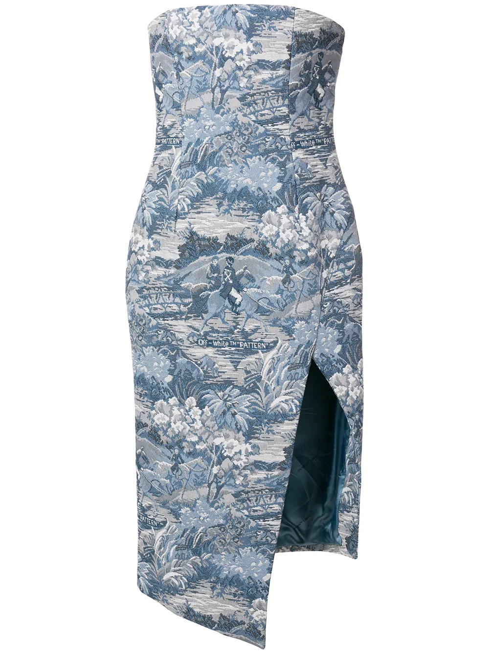 Off-White Bustier-Kleid mit Schlitz - Blau