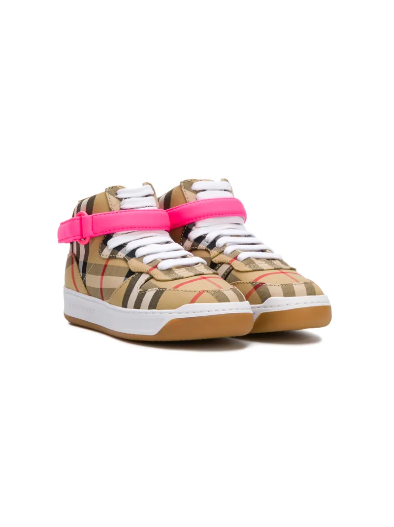 Burberry Kids клетчатые хайтопы