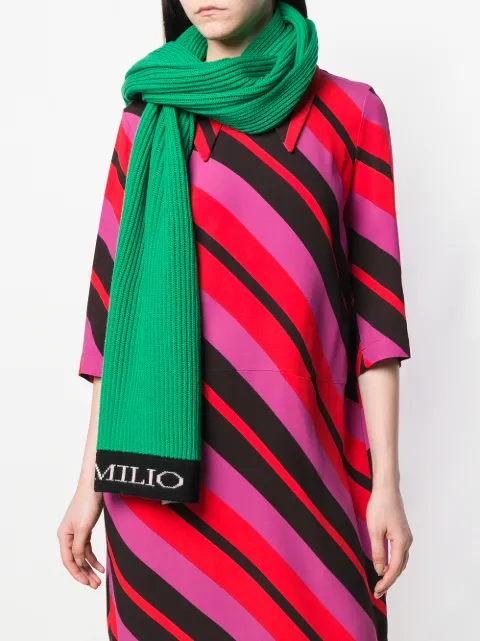 EMILIO PUCCI EMILIO PUCCI BRANDED CLASSIC SCARF - GREEN