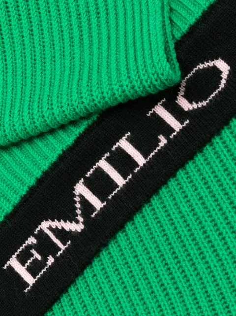 EMILIO PUCCI EMILIO PUCCI BRANDED CLASSIC SCARF - GREEN