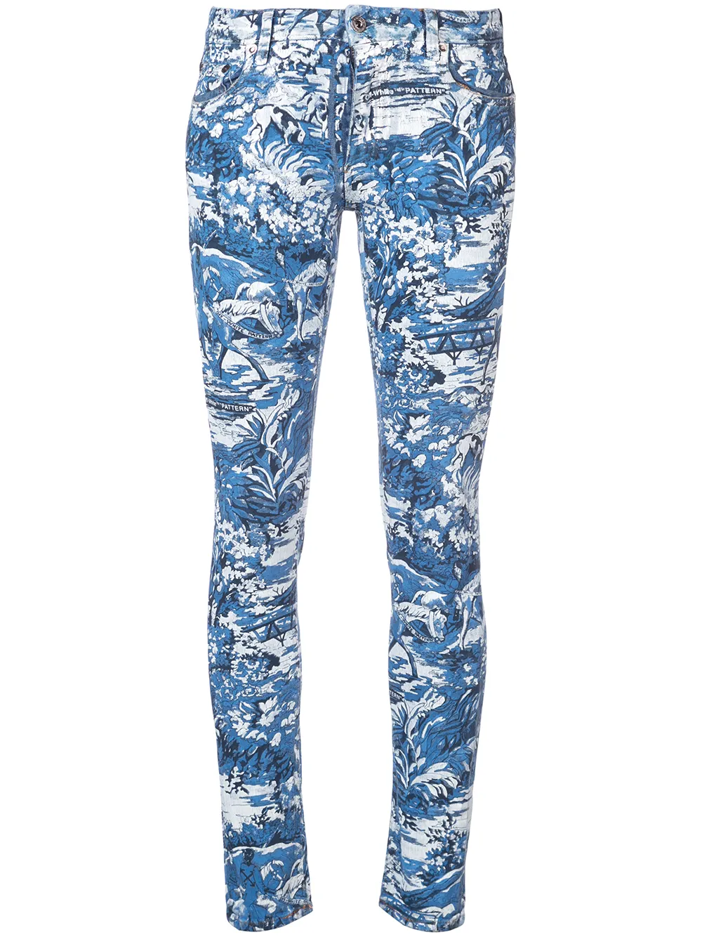 Off-White skinny jeans estampados - Azul