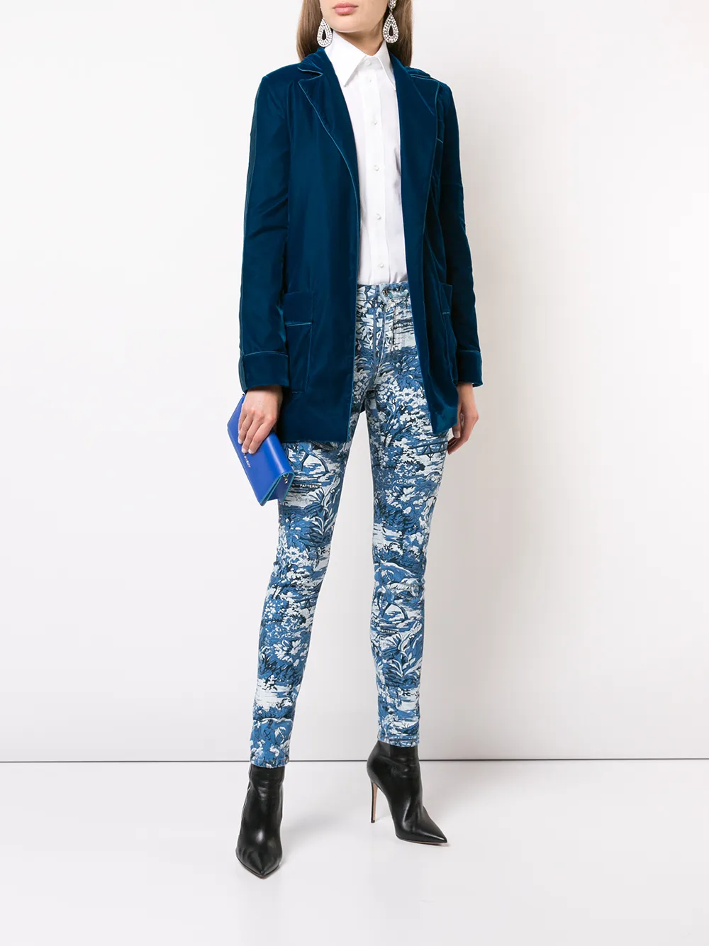 Off-White printed skinny jeans - Blauw