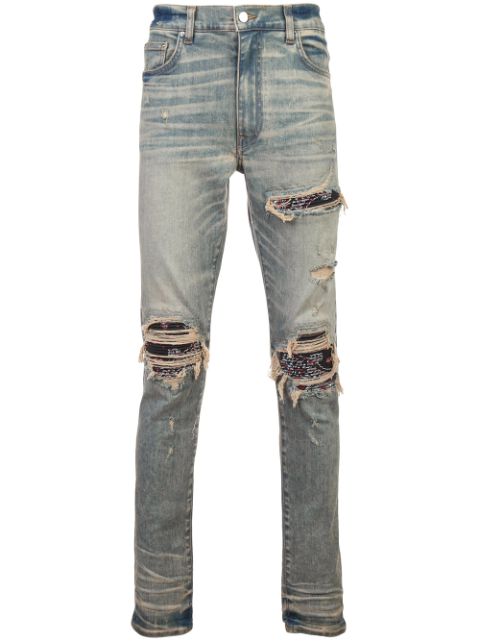 Amiri Ripped Layered Skinny Jeans | Farfetch.com
