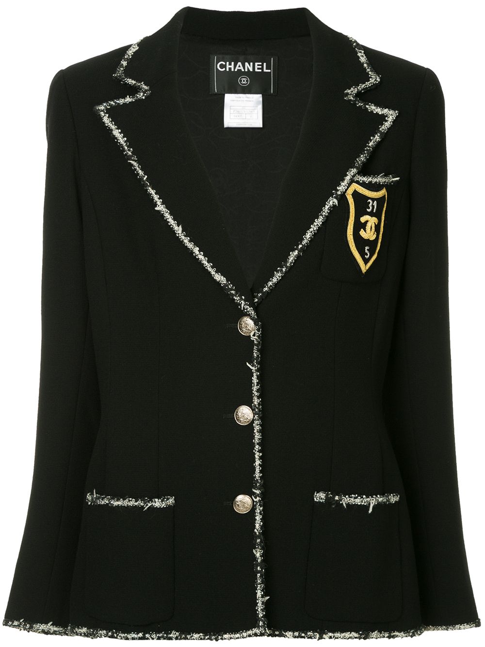 фото Chanel pre-owned пиджак с контрастной окантовкой