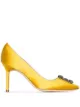 Image 1 of Manolo Blahnik Hangisi 90mm appliqué satin pumps