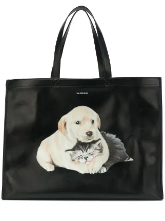 Balenciaga Puppy And Kitten Tote Bag Farfetch Balenciaga Puppy And Kitten Tote Bag