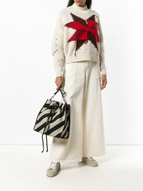 JW ANDERSON STRIPED DRAWSTRING BUCKET BAG