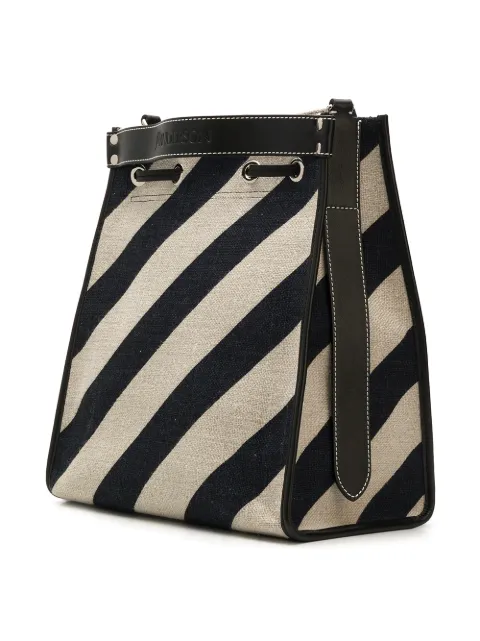 JW ANDERSON STRIPED DRAWSTRING BUCKET BAG
