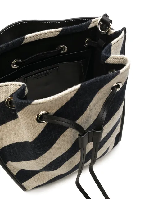 JW ANDERSON STRIPED DRAWSTRING BUCKET BAG