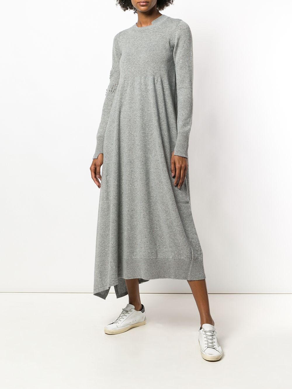 Shop Barrie Bright Side Cashmere Dress In Grey