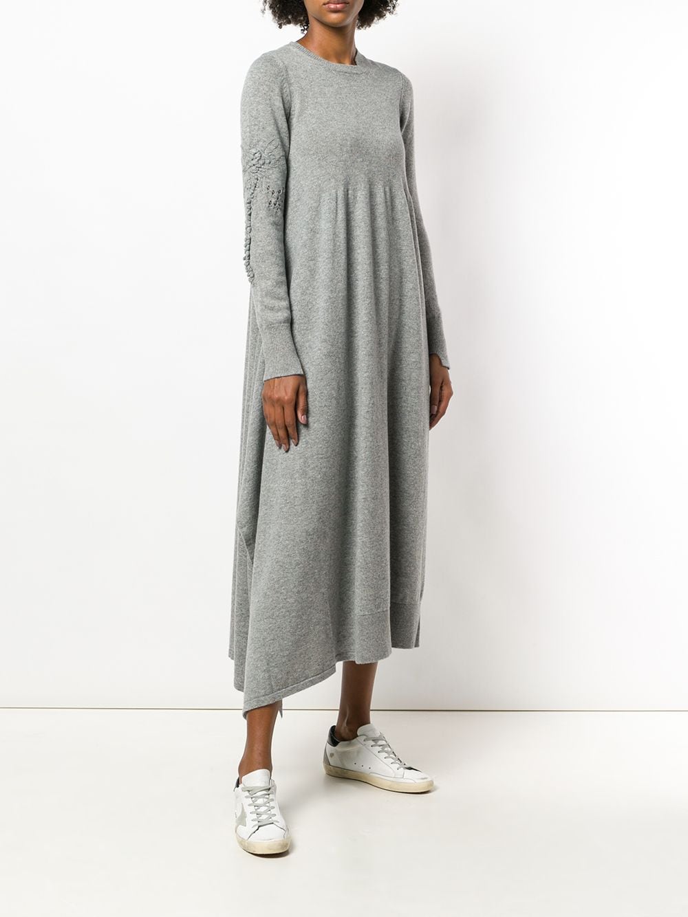 Shop Barrie Bright Side Cashmere Dress In Grey
