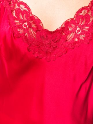 floral lace trim cami top展示图