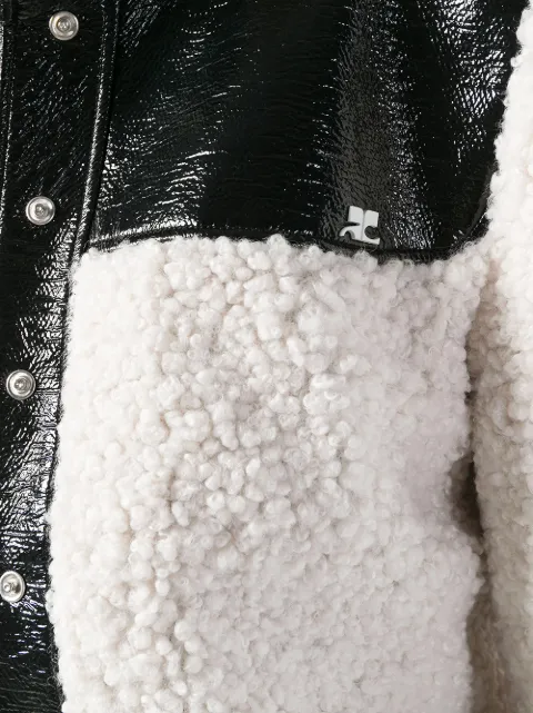 shearling Blanc Cropped Courrèges Faux Jacket HqvxatwdB