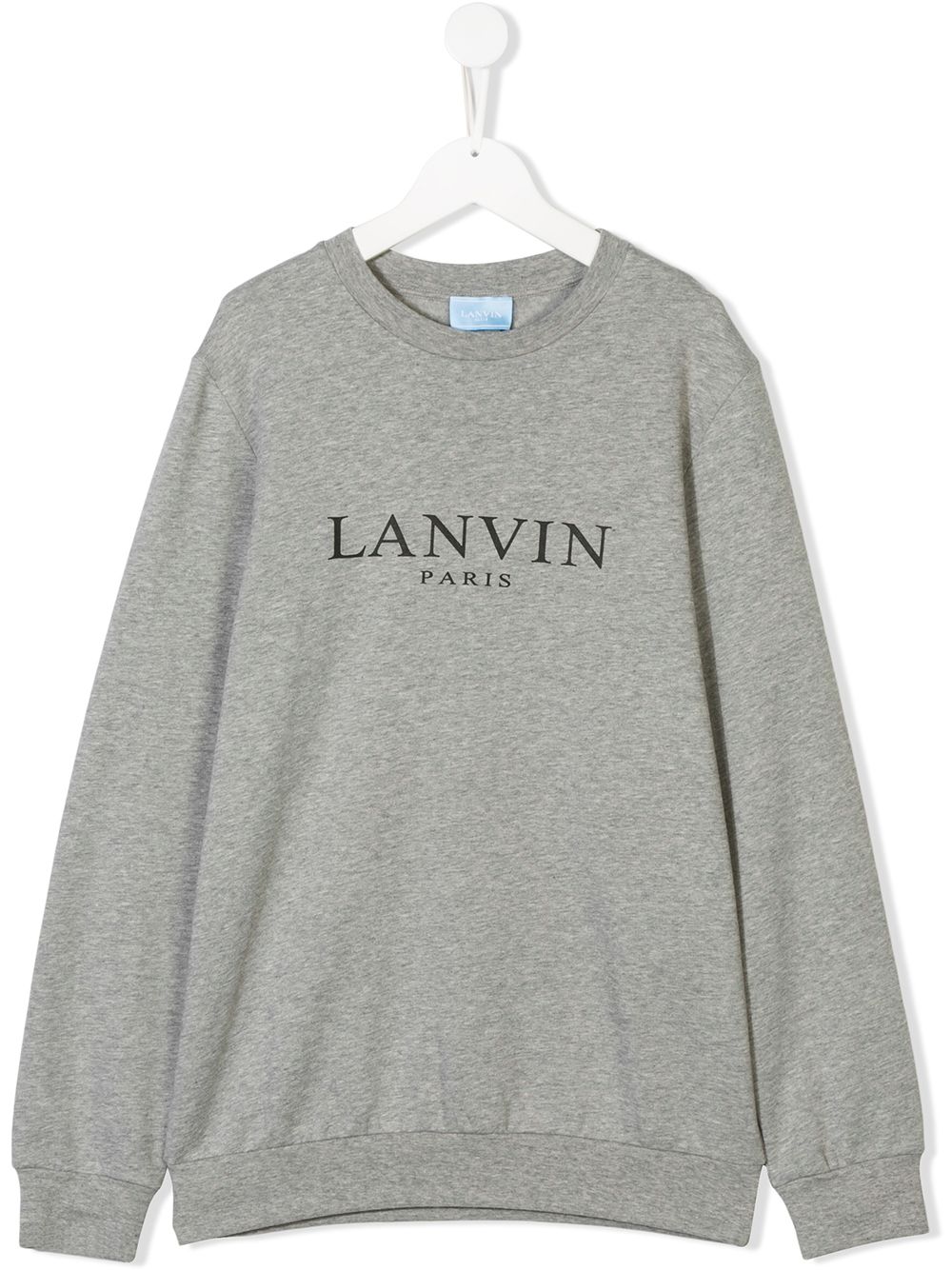 Lanvin Enfant Teen Logo Print Sweatshirt In Gray