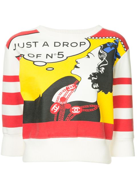 CHANEL 2001 comics-print cropped sweatshirt Women