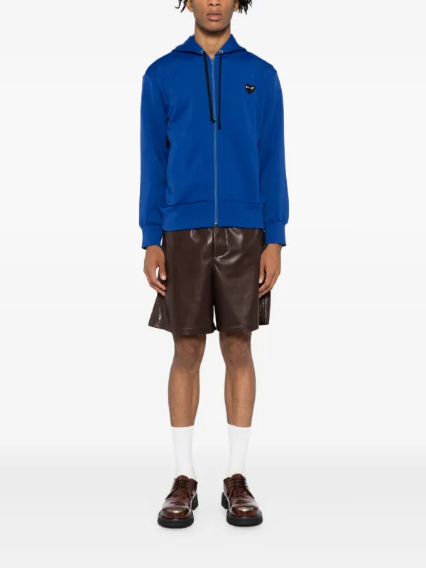 Comme Des Garçons Play Big Heart zip-up Hoodie | Blue | FARFETCH