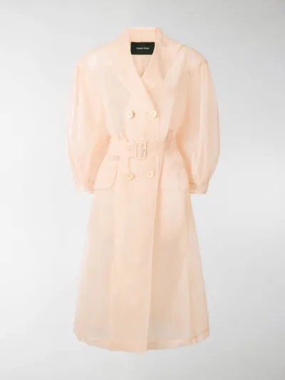 Simone Rocha sheer trench coat neutrals 
