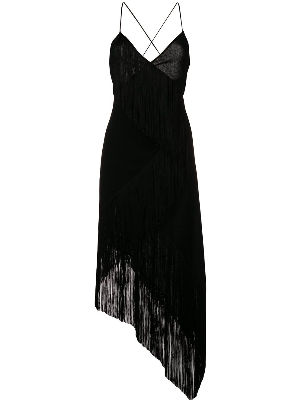 Givenchy cascading fringe slip dress – Black