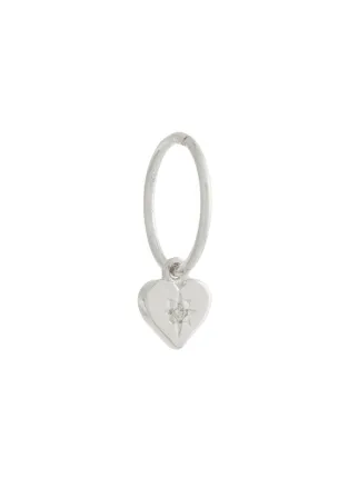 Meadowlark Diamond Heart Hoop Earring Farfetch Meadowlark Diamond Heart Hoop Earring