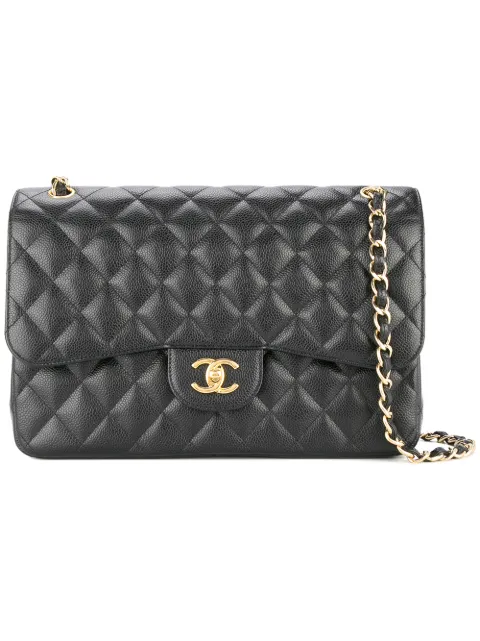 Chanel Pre Owned Jumbo Xl Double Flap Chain Shoulder Bag Farfetch