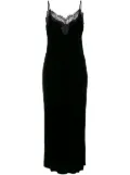 Gold Hawk long slip dress - Black