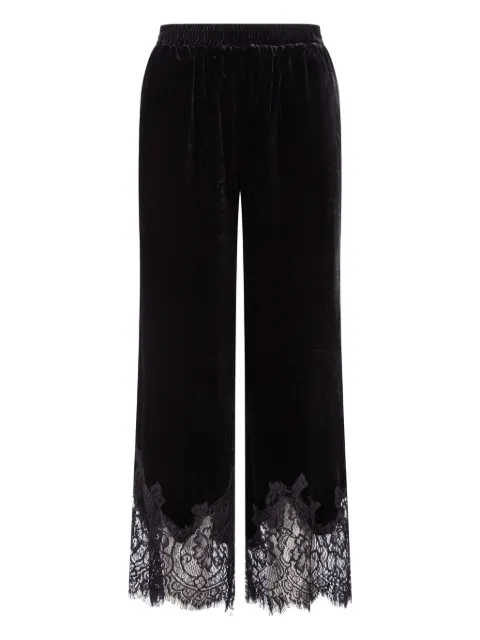 Gold Hawk lace-panels trousers