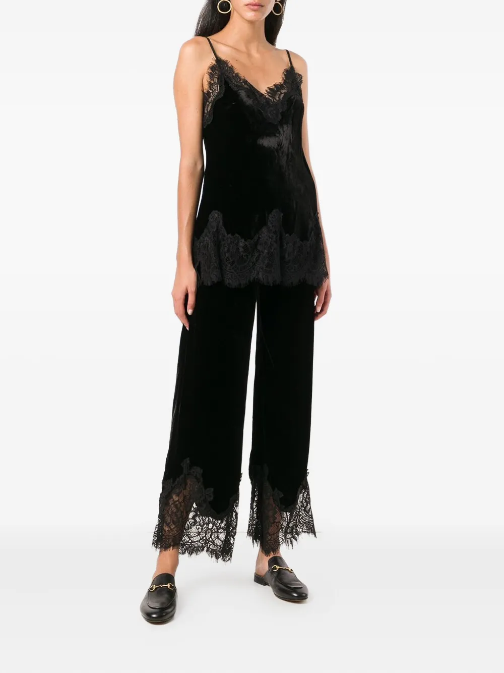 Gold Hawk lace-panels trousers | High Waisted Pants | Image 2