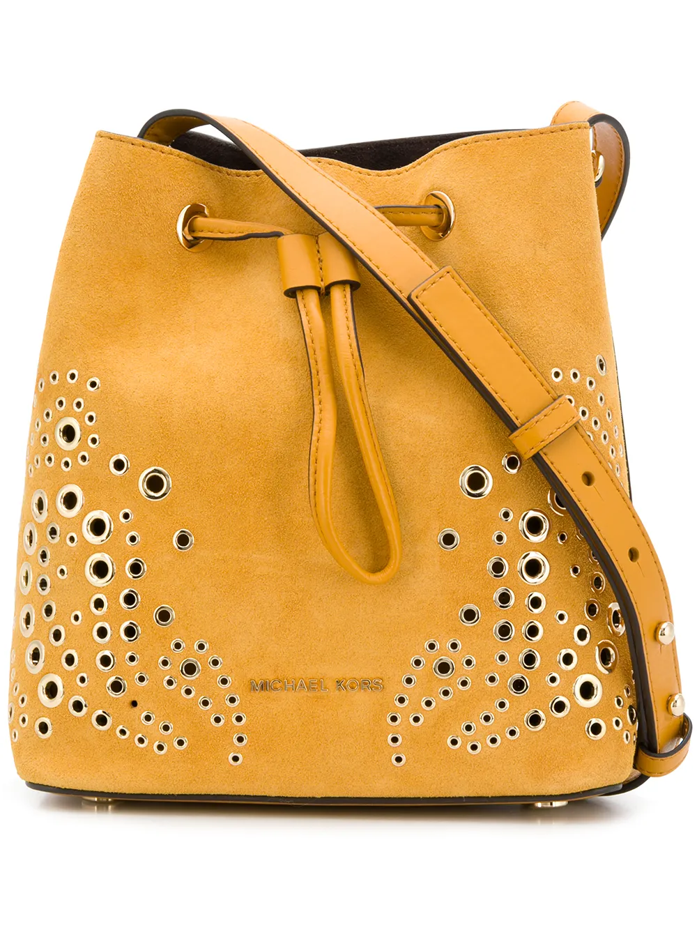 michael kors cary suede bucket bag