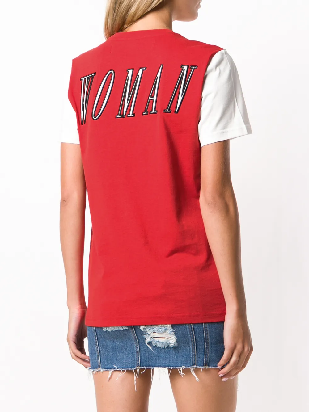 Off-White T-shirt met logo op voorkant Rood