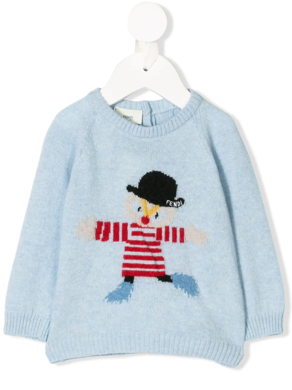 Fendi Babies' Intarsia Jumper In Blue