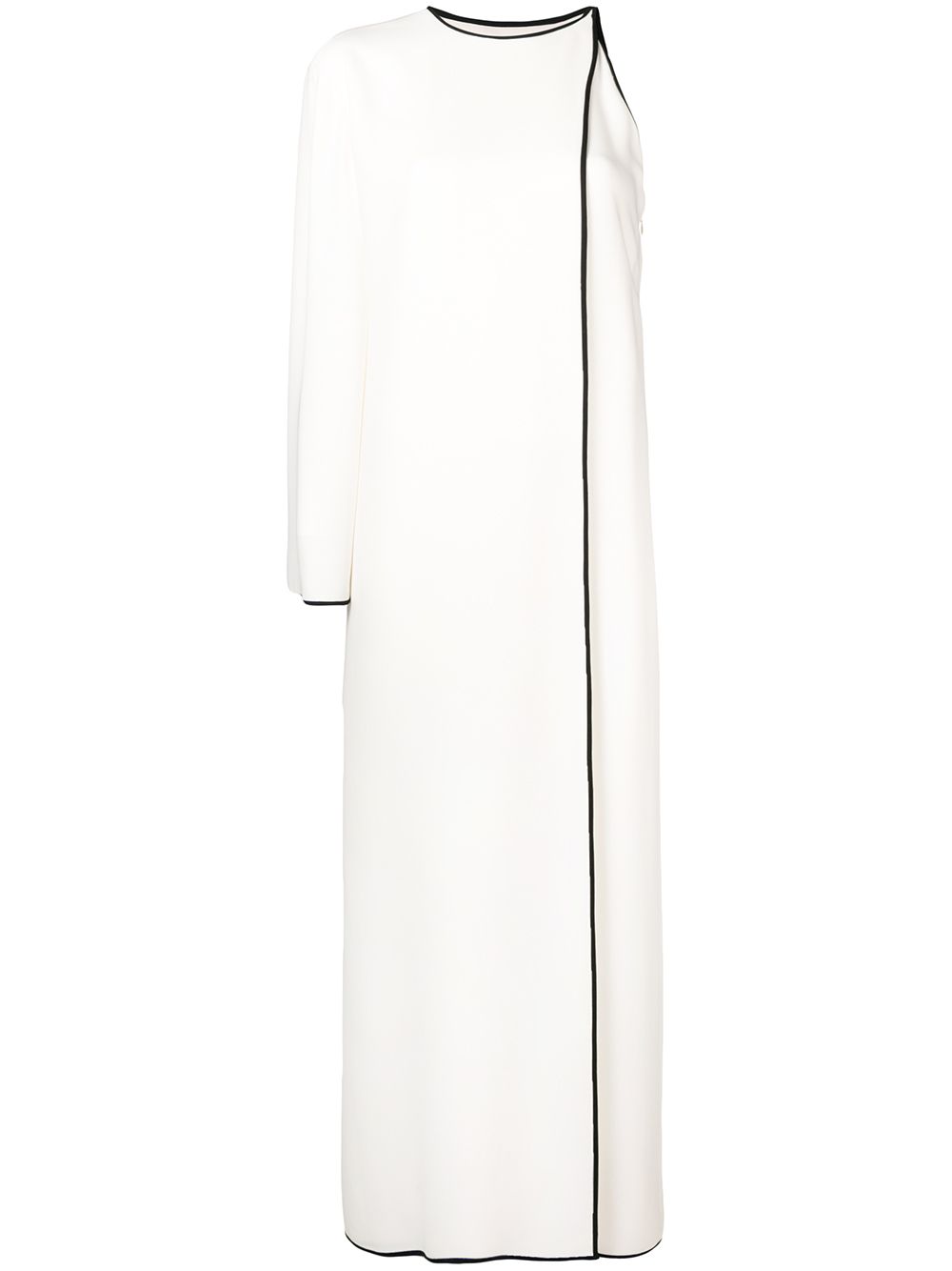 Shop Valentino One Sleeve Long Dress In White