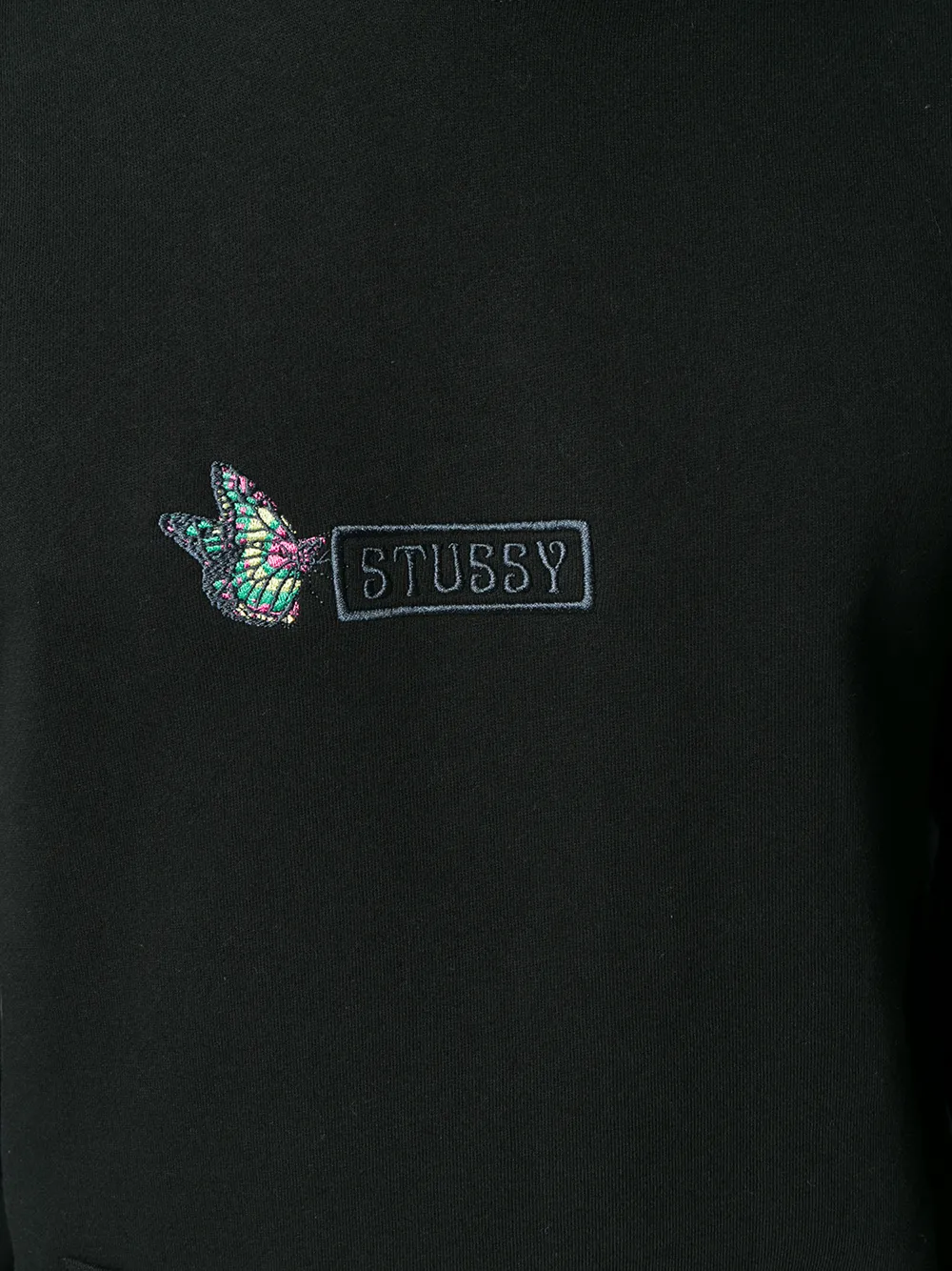 stussy butterfly applique hoodie