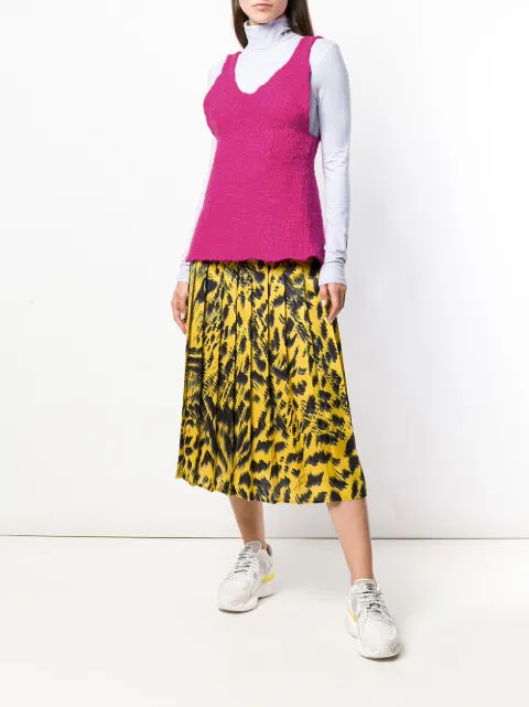 MARNI MARNI LAYERED KNIT TOP - PINK