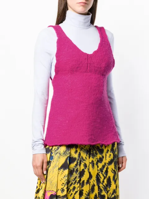 MARNI MARNI LAYERED KNIT TOP - PINK