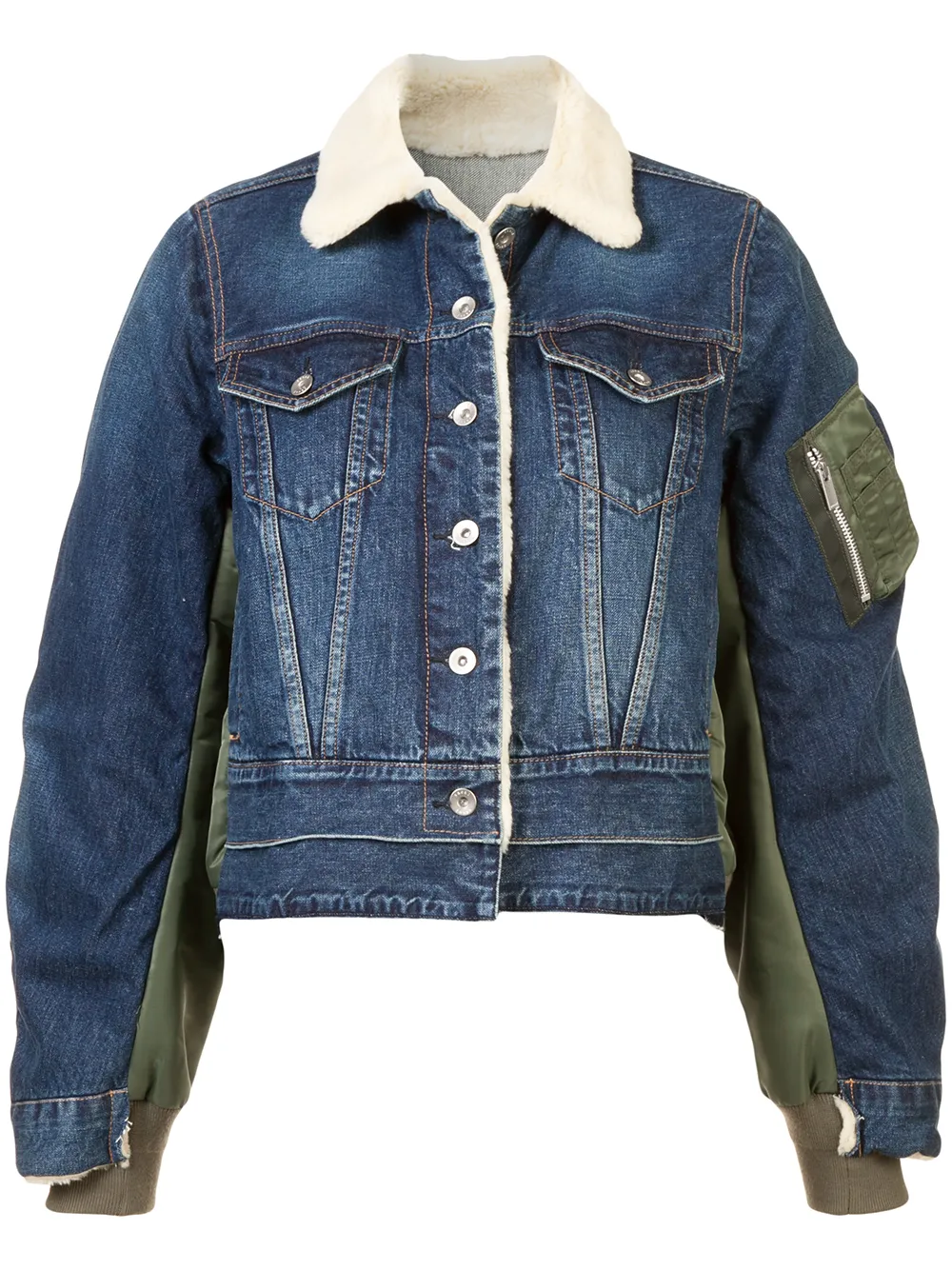 sacai denim bomber jacket