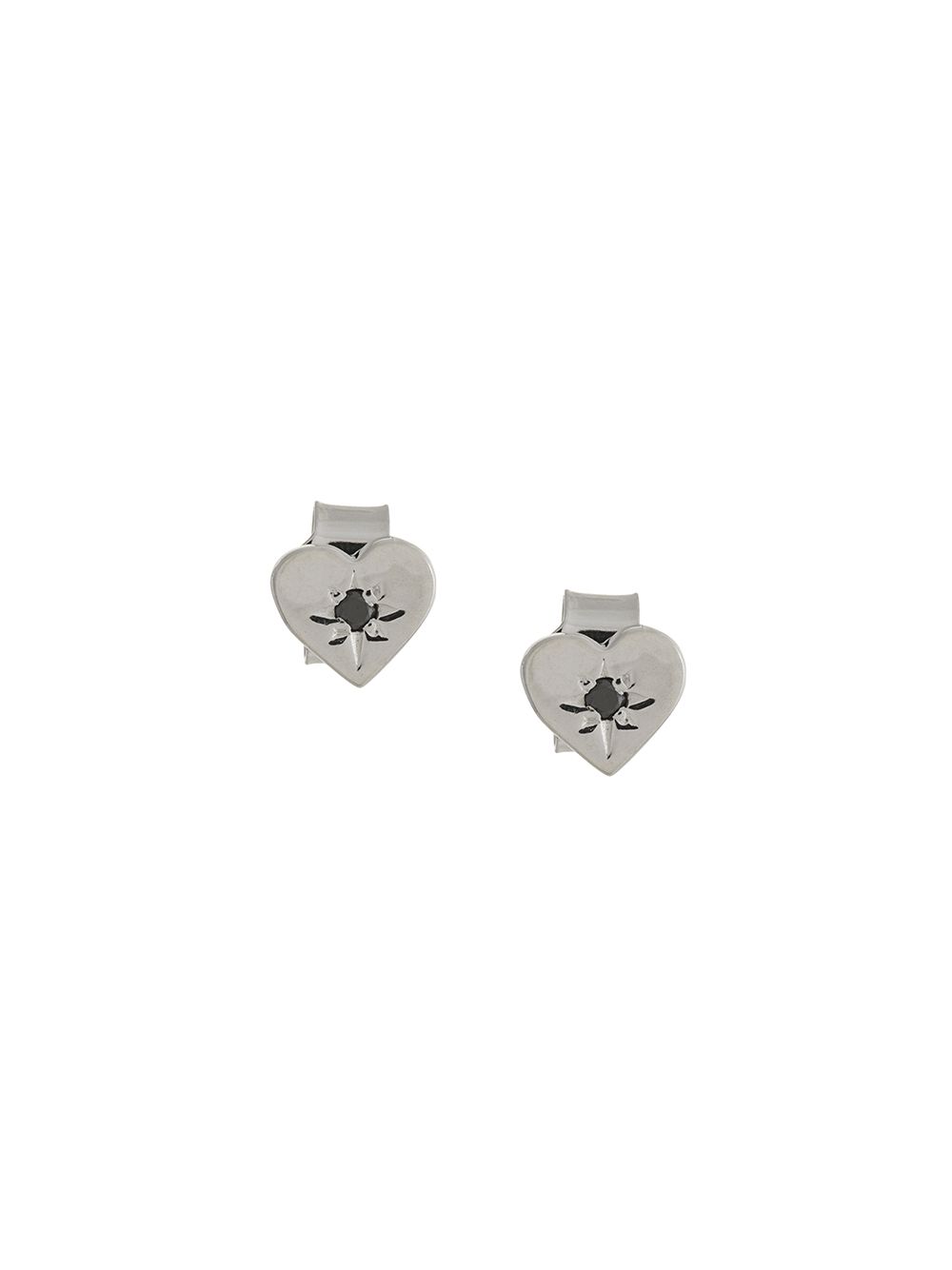 фото Meadowlark black diamond heart stud earrings