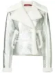 Image 1 of Sies Marjan metallic faux shearling biker jacket