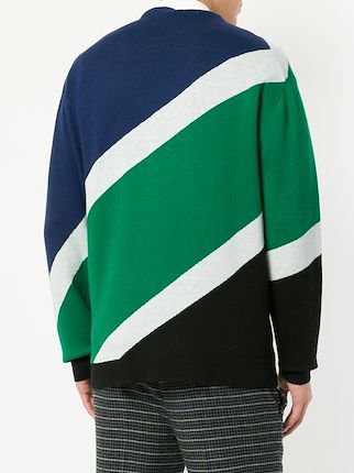 diagonal stripes knit sweater展示图