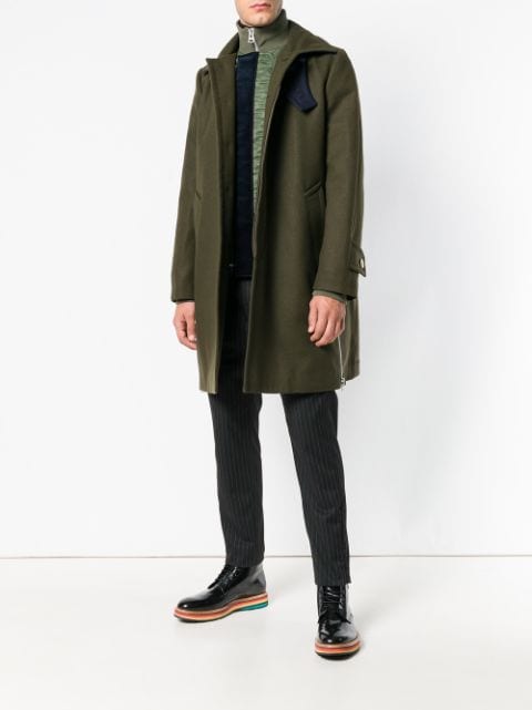Sacai layered coat $1,179 - Buy AW18 Online - Fast Global Delivery, Price