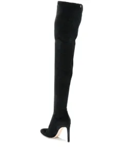 black glitter over the knee boots