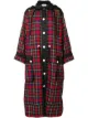الصورة 1 من No Ka' Oi long hooded plaid coat