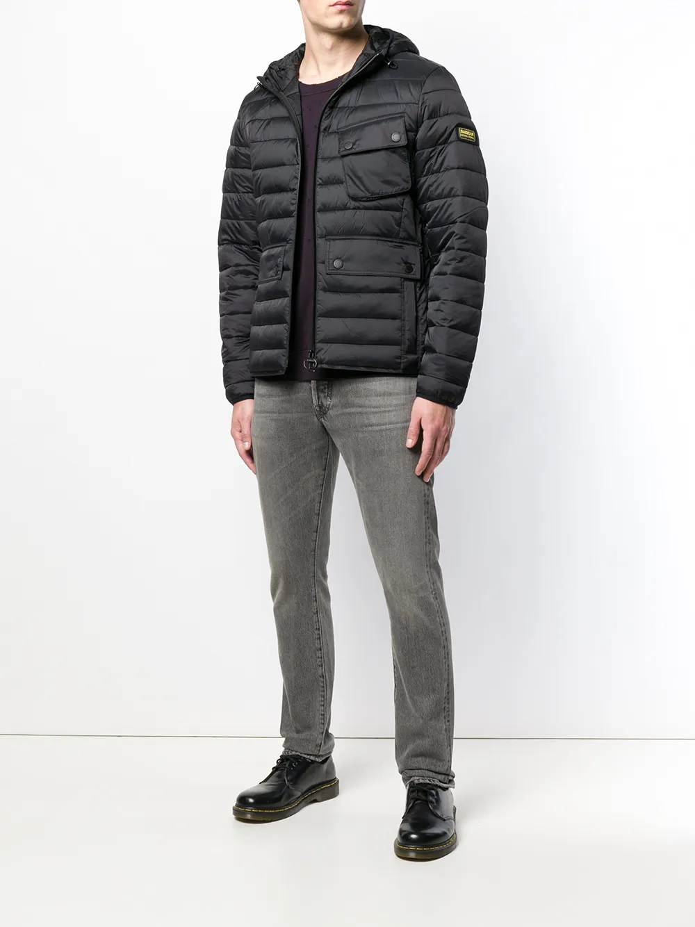 Barbour Ouston gevoerde jas - Zwart