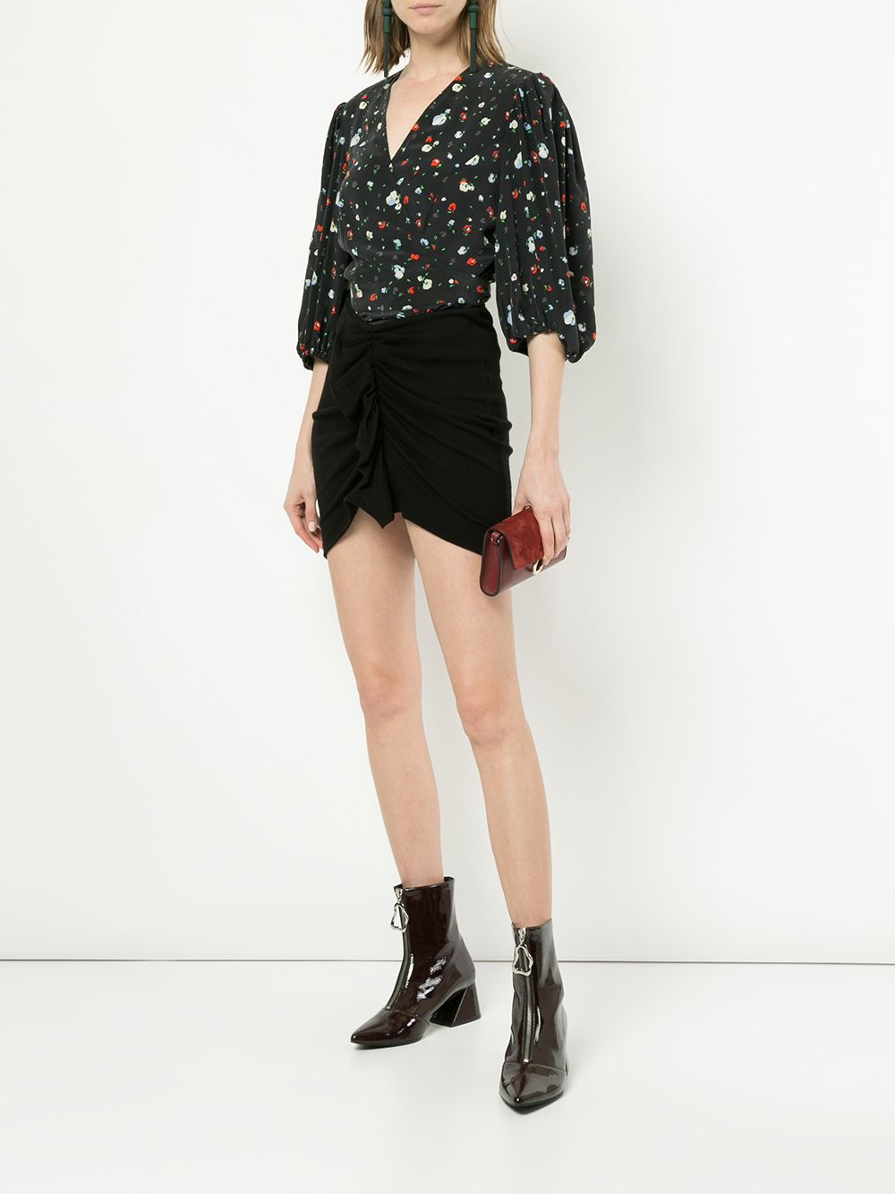 MARANT ÉTOILE mini-rok met ruches - Zwart
