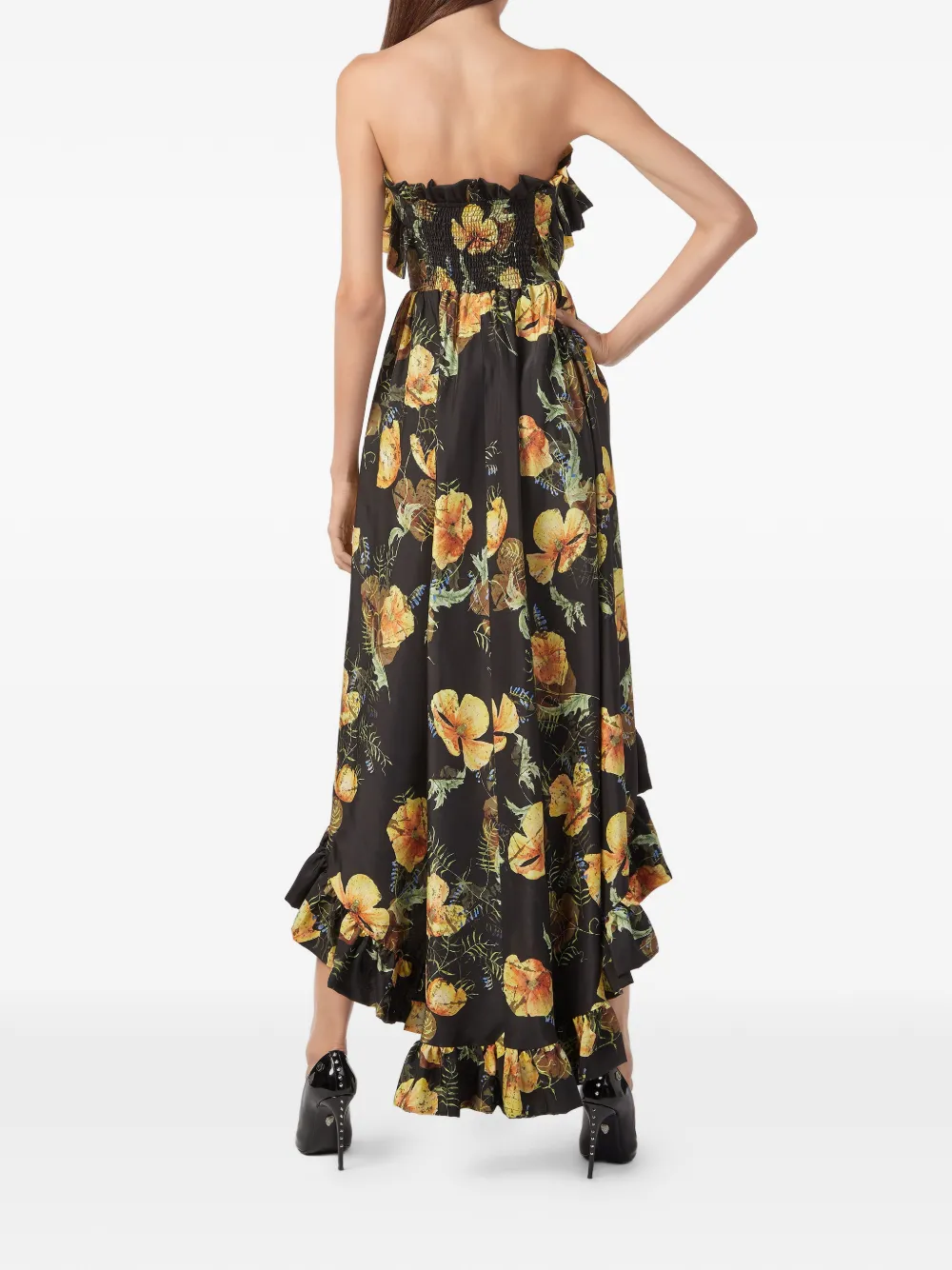 Philipp Plein Full Of Flower avondjurk Zwart
