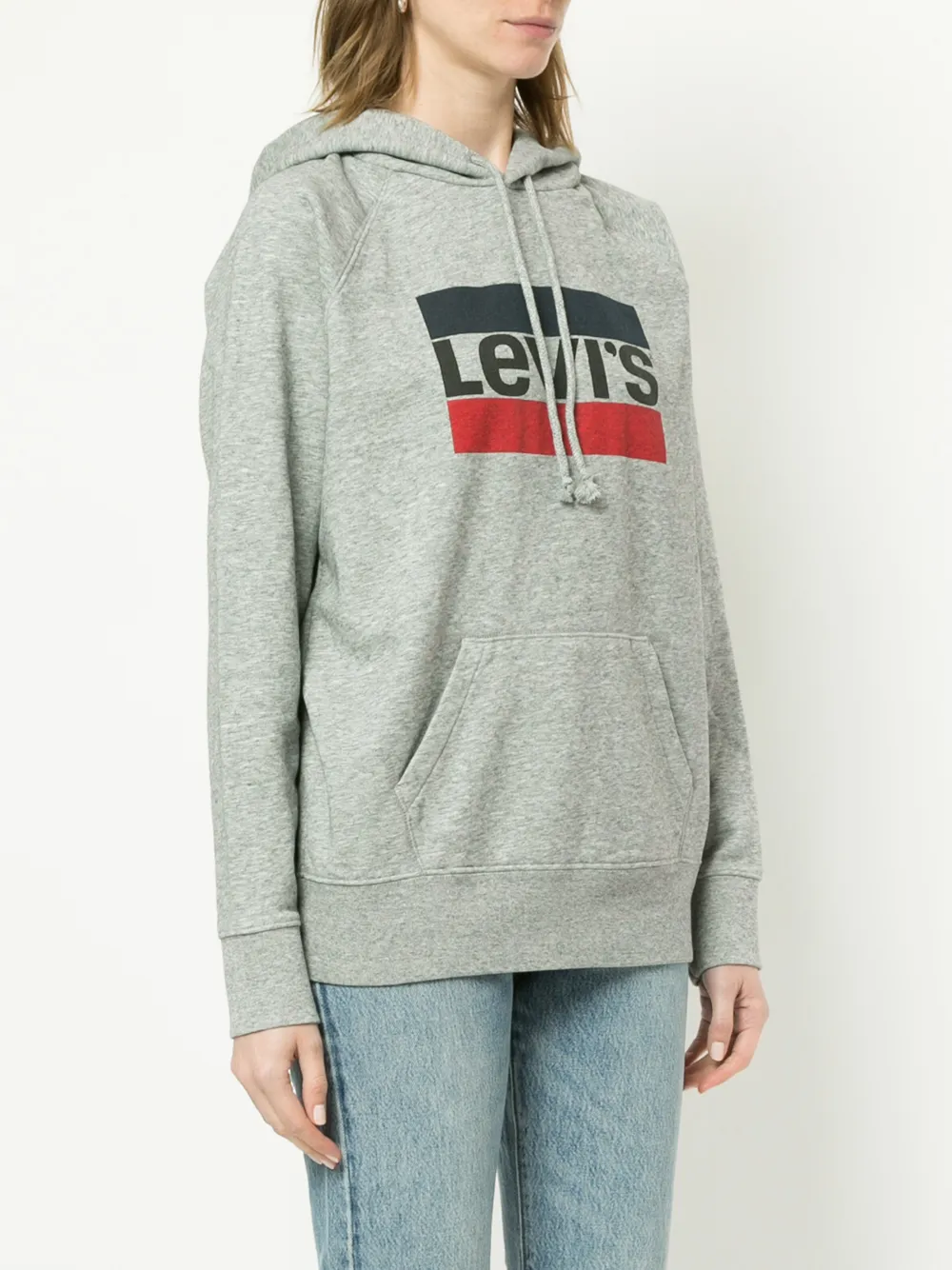  Levi's Kapuzenpullover Mit Logo Print   Grau 