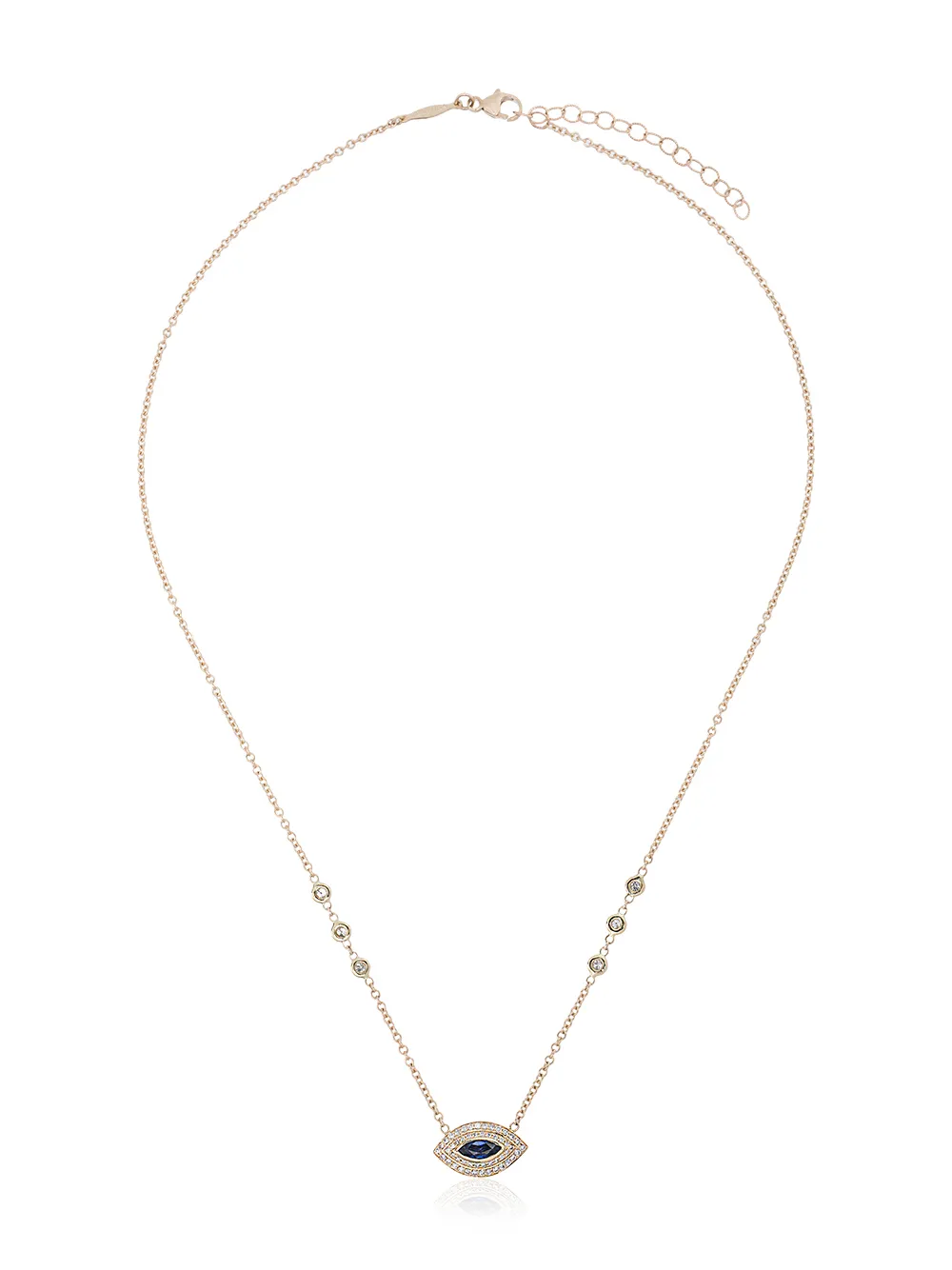 Jacquie Aiche колье из желтого золота с бриллиантами и сапфиром