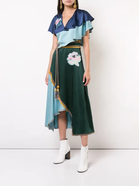 PETER PILOTTO PETER PILOTTO ASYMMETRIC RUFFLE DRESS - BLUE