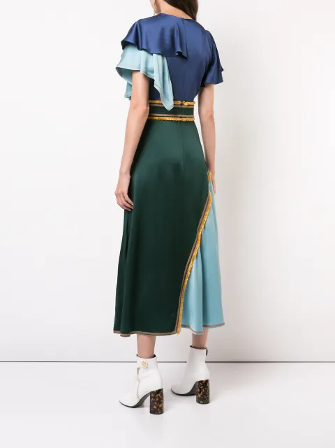 PETER PILOTTO PETER PILOTTO ASYMMETRIC RUFFLE DRESS - BLUE