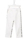 Roberto Cavalli Junior White and leopard print jeans